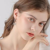 New Fashion Fairy Flower Earrings 925 Silver Needle Personalized Earrings Wholesale Nihaojewelry main image 5