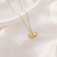 Shell Pearl Necklace Simple High Sense Clavicle Chain Light Luxury Pendant Wholesale Nihaojewelry main image 5