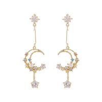 Boucles D'oreilles Aiguille Coréenne En Argent 925 Rétro Boucles D'oreilles Coréenne Douce Lune Gland Zircon Couleur Boucles D'oreilles Lolita Gros Nihaojewelry main image 6