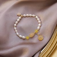 Japanisches Temperament All-match-armband Im Mädchens Til Weiblich Elegantes Süßwasser Perlen Kristall Blumen Armband Ins Nischen Armband main image 4