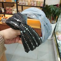Korean Wide-brimmed Lace Bright Color Cross Knotted Headband High-end Fabric Fashion Wholesale Nihaojewelry main image 3