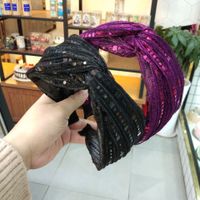 Korean Wide-brimmed Lace Bright Color Cross Knotted Headband High-end Fabric Fashion Wholesale Nihaojewelry main image 4
