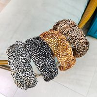 Retro Kleines Leoparden Muster Breit Krempiges Faltiges Stirnband, Einfaches Temperament, Geprestes Haarschmuck, All-match-mode-haarnadeln, Frauen main image 3
