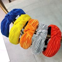 Korean New Candy-colored Pleated Knotted Headband Solid Color Fabric Headband Wave Hair Accessories Ladies Wholesale Nihaojewelry main image 3