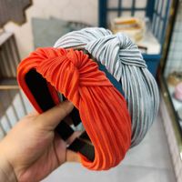 Korean New Candy-colored Pleated Knotted Headband Solid Color Fabric Headband Wave Hair Accessories Ladies Wholesale Nihaojewelry main image 4