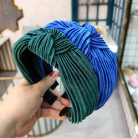 Korean New Candy-colored Pleated Knotted Headband Solid Color Fabric Headband Wave Hair Accessories Ladies Wholesale Nihaojewelry main image 5
