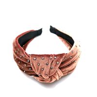 Korean New Gold Velvet Knotted Wide-edge Hot Diamond Fashion Hair Accessories Solid Color Fabric Headband Wholesale Nihaojewelry main image 6