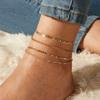 New Multi-layer Alloy Anklet Suit 4-piece Set Creative Retro Simple Chain Footwear Women's Anklet main image 1