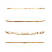 New Multi-layer Alloy Anklet Suit 4-piece Set Creative Retro Simple Chain Footwear Women's Anklet main image 5