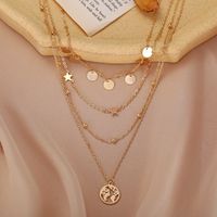 New Wafer Pentagram Pendant Multi-layer Necklace Creative Alloy Clavicle Chain Wholesale Nihaojewelry main image 5