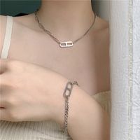 كوريا قلادة هندسية بسيطة الترقوة سلسلة غير المتماثلة قصيرة قلادة سوار الجملة Nihaojewelry main image 4