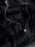 Versilberte Kunden Spezifische Glücks Bohnen Buchstabe Halskette Weibliche Ins Kalte Wind Halskette Einfache Kurze Schlüsselbein Kette main image 6