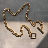 Metal Hip-hop Punk Thick Chain Short Square Buckle Neck Chain Bracelet Wholesale Nihaojewelry main image 6