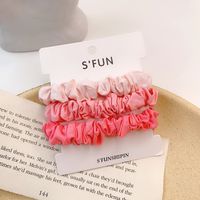 Summer Hair Scrunchies Hit Color Hair Circle Girl Heart Headwear Rubber Band Korean Suit Color Matching Fold Head Rope Wholesale Nihaojewelry sku image 1