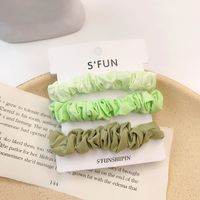 Summer Hair Scrunchies Hit Color Hair Circle Girl Heart Headwear Rubber Band Korean Suit Color Matching Fold Head Rope Wholesale Nihaojewelry sku image 2