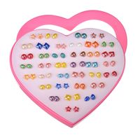 Korean Love Boxed Earrings Geometric Square Heart-shaped Stars Round Suit Earrings Small Jewelry Hypoallergenic Wholesale Nihaojewelry sku image 2