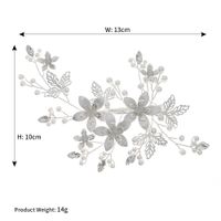 Bride Wedding Jewelry Hollow Leaf Forest Side Clip Hand-wound Opal Crystal Hairpin Headdress sku image 2