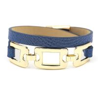 New Fashion Double Circle Non-standard Alloy Environmental Protection Pu Leather Magnetic Buckle Bracelet Multicolor Wholesale Nihaojewelry sku image 6