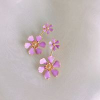 New Wave Korean Fashion Ear Jewelry Summer Flower Silver Needle Earrings Wholesale Nihaojewelry sku image 1