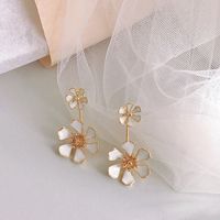 New Wave Korean Fashion Ear Jewelry Summer Flower Silver Needle Earrings Wholesale Nihaojewelry sku image 2