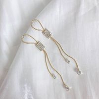 925 Silver Needle Geometric Design New Wave Korean Long Tassel Earrings Wholesale Nihaojewelry sku image 1
