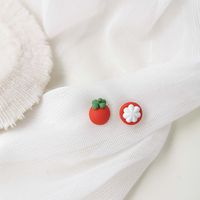 Summer Fashion Fruit Earrings Asymmetric Mini Cactus Mangosteen Watermelon Earrings Wholesale Nihaojewelry sku image 1