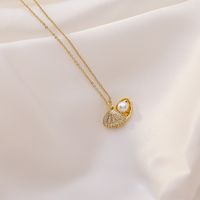 Shell Pearl Necklace Simple High Sense Clavicle Chain Light Luxury Pendant Wholesale Nihaojewelry sku image 1