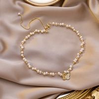 Perlen Armband Weiblich Ins Nischen Design Einfache Wald Schmetterling Exquisite Barock Perlen Armband Halskette sku image 2