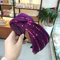 Korean Wide-brimmed Lace Bright Color Cross Knotted Headband High-end Fabric Fashion Wholesale Nihaojewelry sku image 2