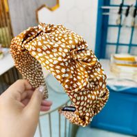 Korean Retro Leopard Pattern Wide-brimmed Fold Headband Simple High-end Fashion Bud Hairpin Wholesale Nihaojewelry sku image 4