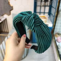 Korean New Candy-colored Pleated Knotted Headband Solid Color Fabric Headband Wave Hair Accessories Ladies Wholesale Nihaojewelry sku image 2
