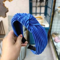 Korean New Candy-colored Pleated Knotted Headband Solid Color Fabric Headband Wave Hair Accessories Ladies Wholesale Nihaojewelry sku image 6