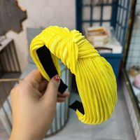 Korean New Candy-colored Pleated Knotted Headband Solid Color Fabric Headband Wave Hair Accessories Ladies Wholesale Nihaojewelry sku image 7
