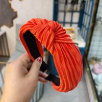 Korean New Candy-colored Pleated Knotted Headband Solid Color Fabric Headband Wave Hair Accessories Ladies Wholesale Nihaojewelry sku image 10