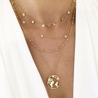New Wafer Pentagram Pendant Multi-layer Necklace Creative Alloy Clavicle Chain Wholesale Nihaojewelry sku image 2