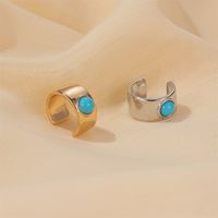 National Earrings Fashion Wide Turquoise Ear Clip U-shaped Ear Bone Clip Without Pierced Earrings Wholesale Nihaojewelry main image 3