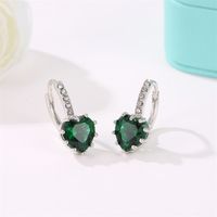 Hot Sale Earrings Multicolor Zircon Love Earrings Peach Heart Crystal Earrings Wholesale Nihaojewelry main image 6