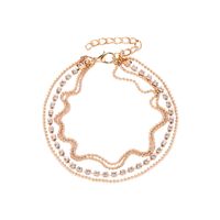 New Jewelry Hot Sale Footwear Summer Fashion Claw Chain Rhinestone Multi-layer Four-layer Anklet Wholesale Nihaojewelry main image 6