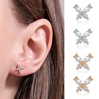 Korean Simple Super Fairy Crystal Small Butterfly Earrings High Sense Of Wild Zircon Earrings Wholesale Nihaojewelry main image 2