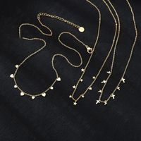 Korean New Products 14k Gold Simple Five-pointed Star Cross Love Clavicle Chain Wholesale Nihaojewelry main image 1
