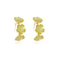 S925 Silver Needle Earrings Korean Arts And Crafts Crystal Flower Earrings New Sweet Three Flower Earrings Wholesale Nihaojewelry sku image 1