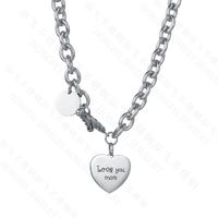 Retro New Products Hot Selling Titanium Steel Hip Hop Heart Pendant Necklace Wholesale Nihaojewelry sku image 1