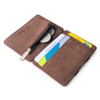 Korean Fashion Wild Creative Models Matte Leather Magic Wallet Card Package Zipper Coin Purse Men's Wallet Wholesale Nihaojewelry main image 3
