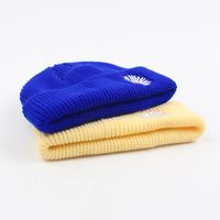 Knitted Hat Embroidery Daisy Flowers Yapi Melon Fur Hat Korean Fashion Wild New Solid Color Couple Tide Brand Cold Hat Wholesale Nihaojewelry main image 5