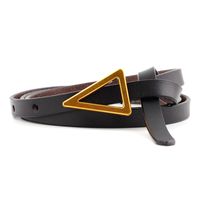 New Triangle Retro Decorative Two-layer Cowhide Knotted Belt Leather Wild Skirt Thin Belt Wholesale Nihaojewelry sku image 1