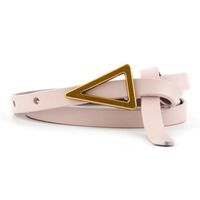 New Triangle Retro Decorative Two-layer Cowhide Knotted Belt Leather Wild Skirt Thin Belt Wholesale Nihaojewelry sku image 2