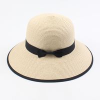 Straw Hat Ladies Summer New Travel Sun Hat Korean Fashion Simple Casual Bowknot Wild Shade Fisherman Hat Wholesale Nihaojewelry sku image 1