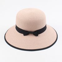 Straw Hat Ladies Summer New Travel Sun Hat Korean Fashion Simple Casual Bowknot Wild Shade Fisherman Hat Wholesale Nihaojewelry sku image 2