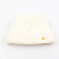 Knitted Hat Embroidery Daisy Flowers Yapi Melon Fur Hat Korean Fashion Wild New Solid Color Couple Tide Brand Cold Hat Wholesale Nihaojewelry sku image 2