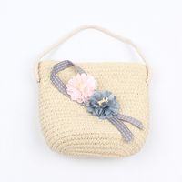 Summer Children's Straw Bag Cute Flower Diagonal Bag Korean Girl Travel Sweet Coin Hat Tide Wholesale Nihaojewelry sku image 3